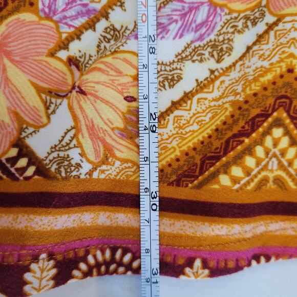 Mudd Juniors Gold Floral Boho Floral Sundress XS Adjustable Straps Stretch Mini - Picture 5 of 8